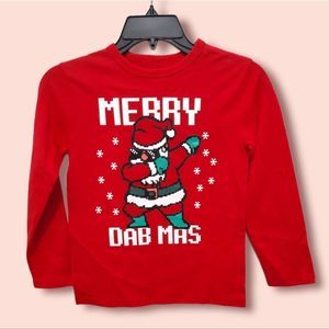 The Children's Place - Kids Size Small - Red - Santa Dabbing - Holiday Shirt